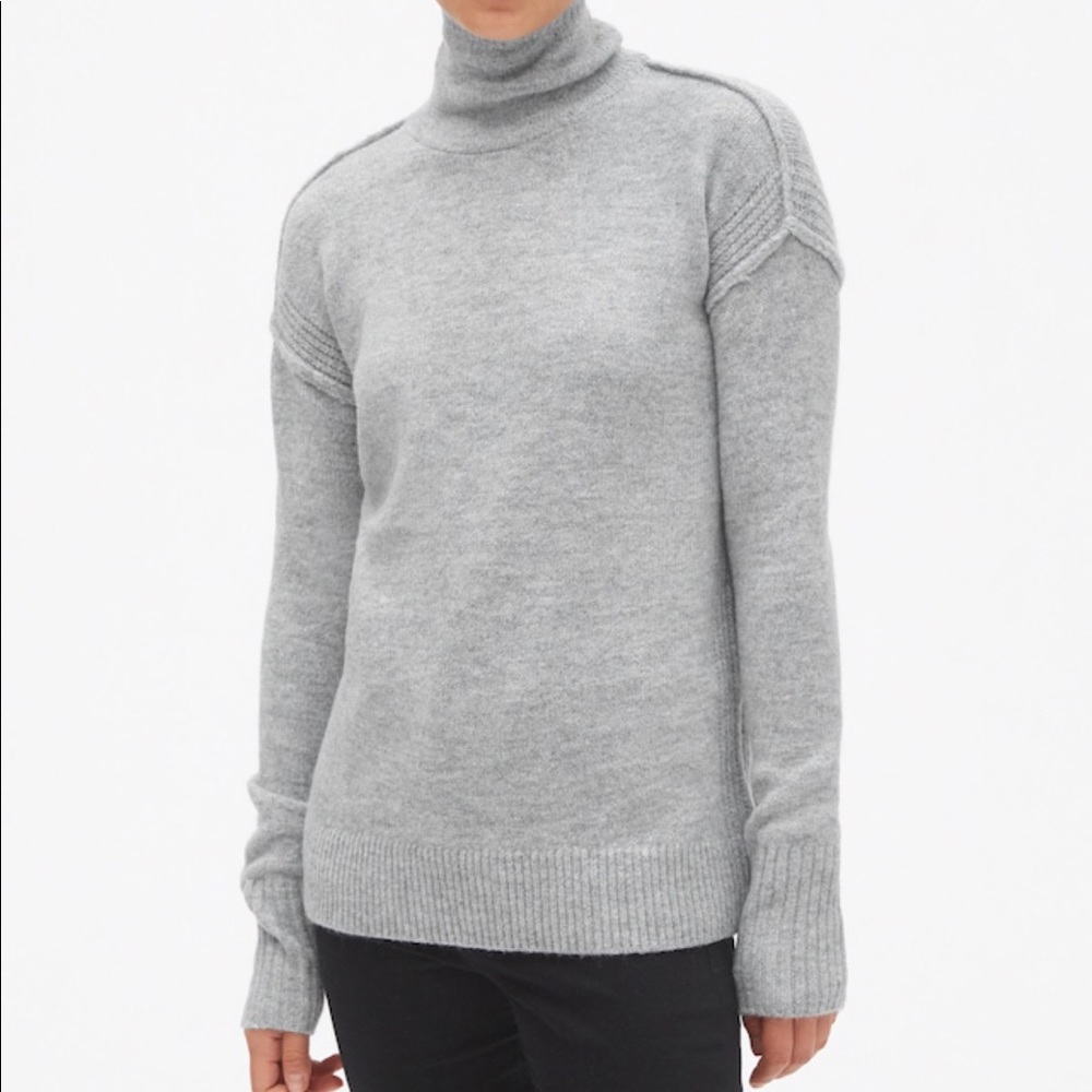 GAP Grey Brushed Turtleneck Pullover